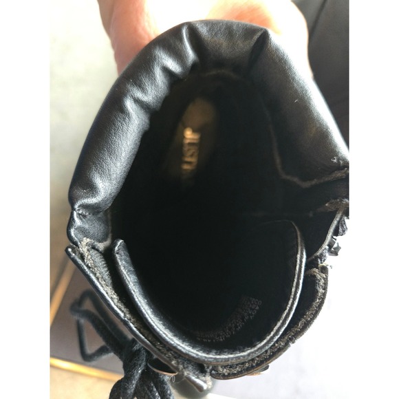 JUSTFAB Black Lace Up Side Zip High Heel Platform Ankle Boots Women US 9.5 - Picture 4 of 7